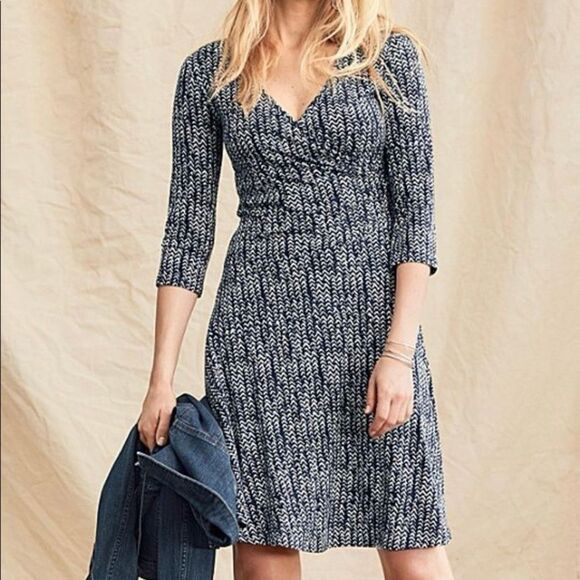 Garnet Hill Women’s Small Brianna Surplice Dress Wrap Style - Picture 1 of 9
